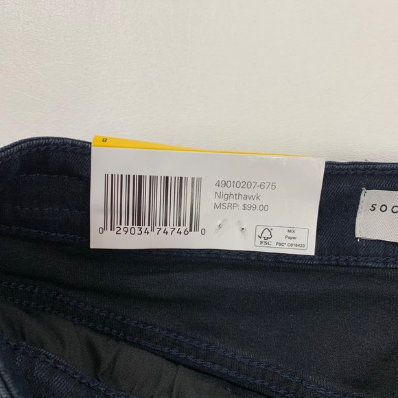 Social Standard Women's Pants 8 Slim Straight Stretch Denim Jeans Nighthawk Blue - Picture 3 of 10